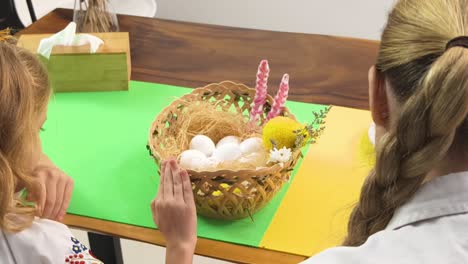 children preparing for easter