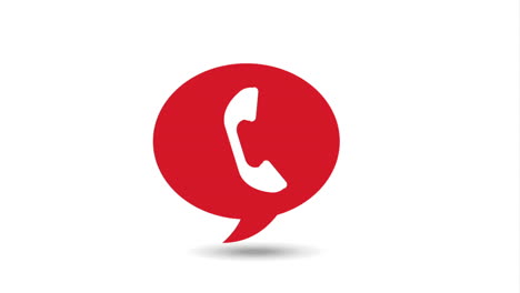 red phone icon in speech bubble