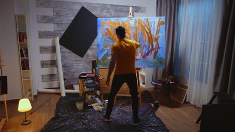 contemporary artist in studio