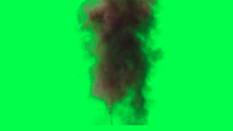 dark smoke explosion on green screen