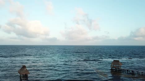 Scenic-Seascape-At-Vidanta-Riviera-Maya,-Quintana-Roo,-Mexico---aerial-drone-shot