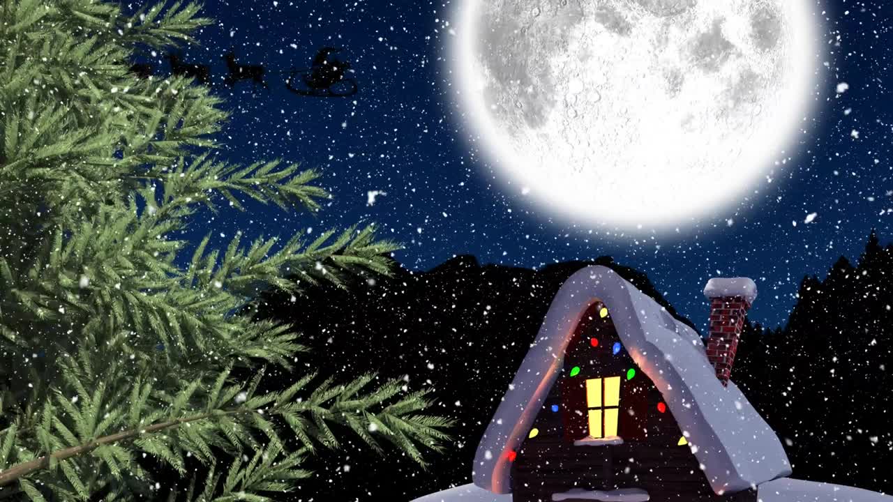 paisaje de invierno por la noche