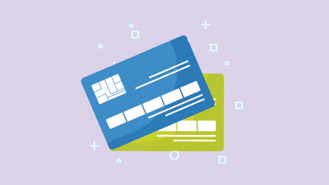 online commerce animation with credit cards