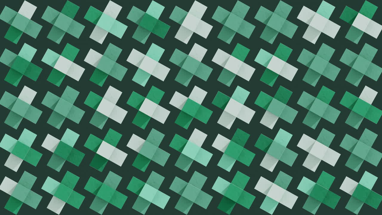 Abstract Green and White Geometric Pattern