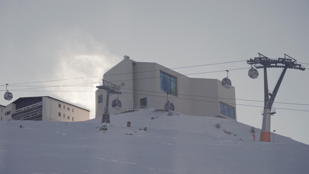 Lumen photography museum on the snow-covered Kronplatz.