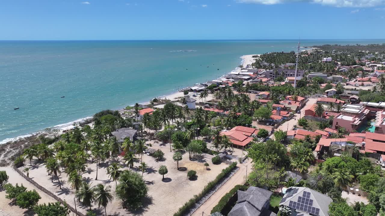 Barra Grande Village At Cajueiro Da Praia In Piaui Brazil. Beach Skyline. Nature Landscape. Summer Travel. Barra Grande Village At Cajueiro Da Praia In Piaui Brazil. Tropical Scenery