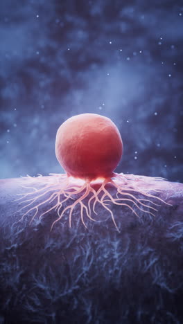 biological cancer cell and disease, 3d rendering.