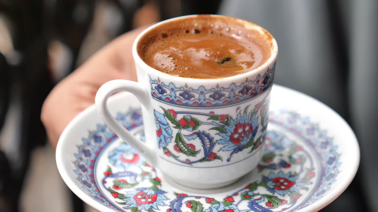 Turkish Coffee in a Decorative Cup