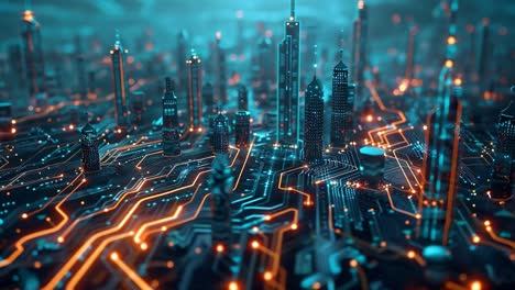 futuristic cyberpunk cityscape