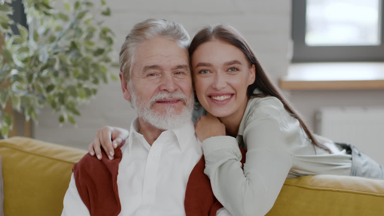 Grandparent and Grandchild Smiling Portrait