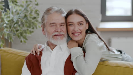 grandparent and grandchild smiling portrait