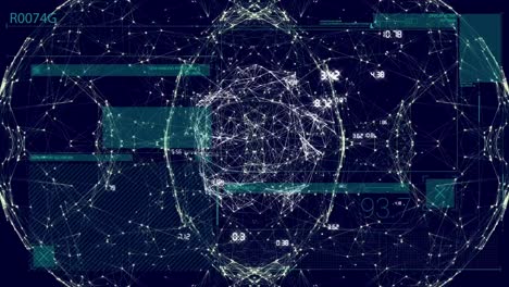 animación del procesamiento de datos en todo el mundo