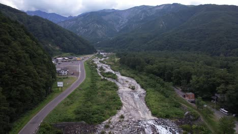 Japanese Alps And River, Nagano Prefecture, Japan In Summer - Drone Shot