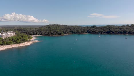 boats in ocean lagoon on beautiful scenic adriatic sea coast