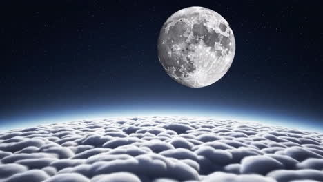 moon above a cloud layer
