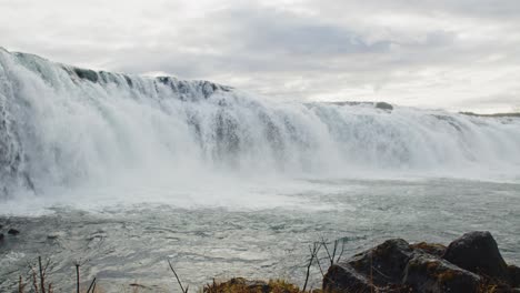 wide view of faxi waterfall in south iceland