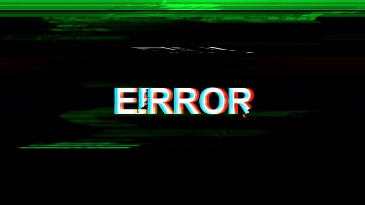 Digital Glitch Effect with Error Text Overlay