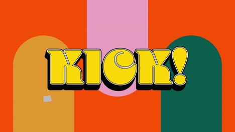 animación del texto de patada en fondo rojo