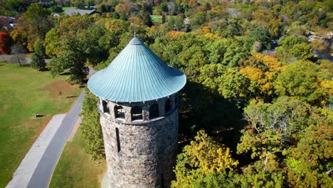 rockford tower revolve drone autumn sunny day wilmington delaware