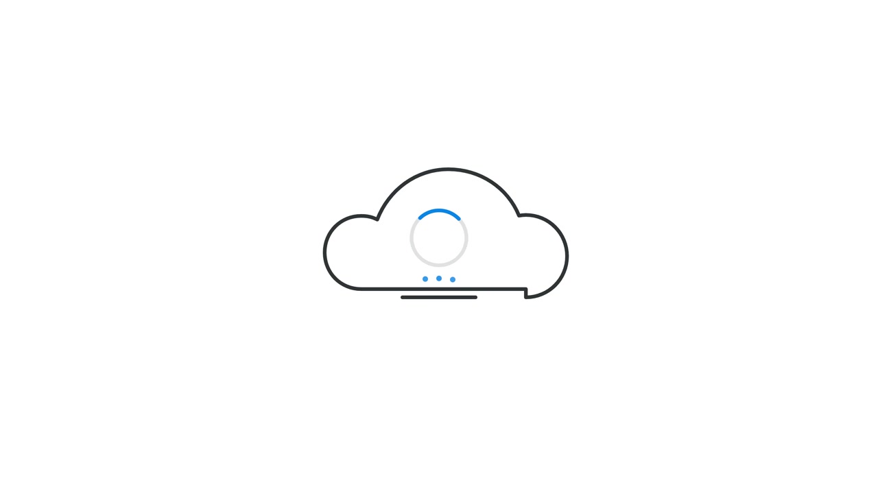 Minimalist Cloud Icon Animation with Loading Spinner