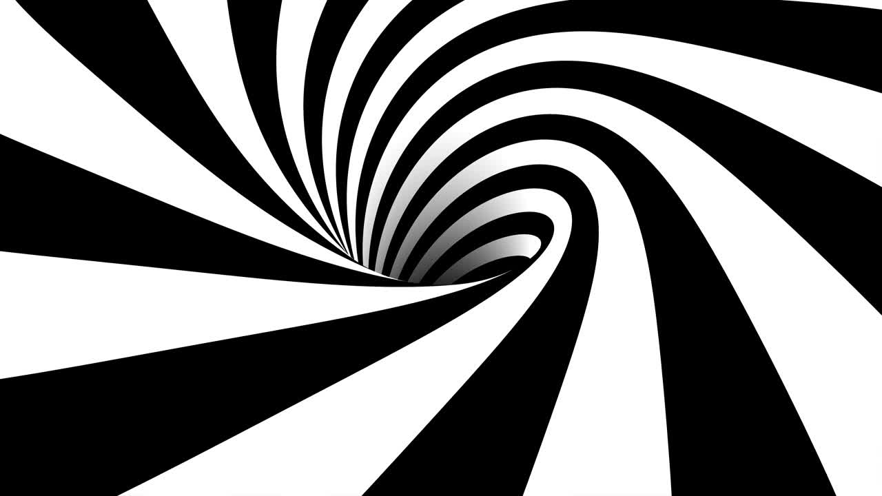 animación en bucle patrón de forma geométrica de agujero de gusano gráficos de movimiento.