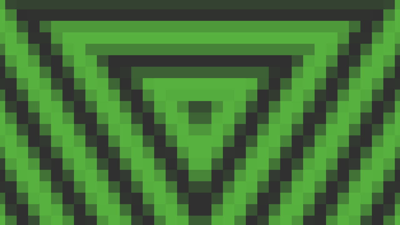 vibrante pixel art triángulo verde con patrón en zigzag