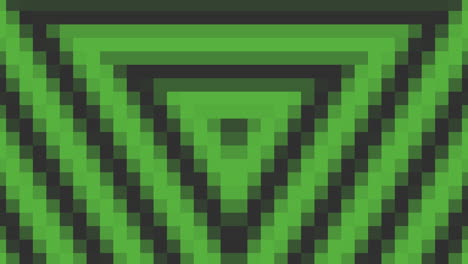 Vibrante-Triángulo-Verde-De-Pixel-Art-Con-Patrón-En-Zigzag