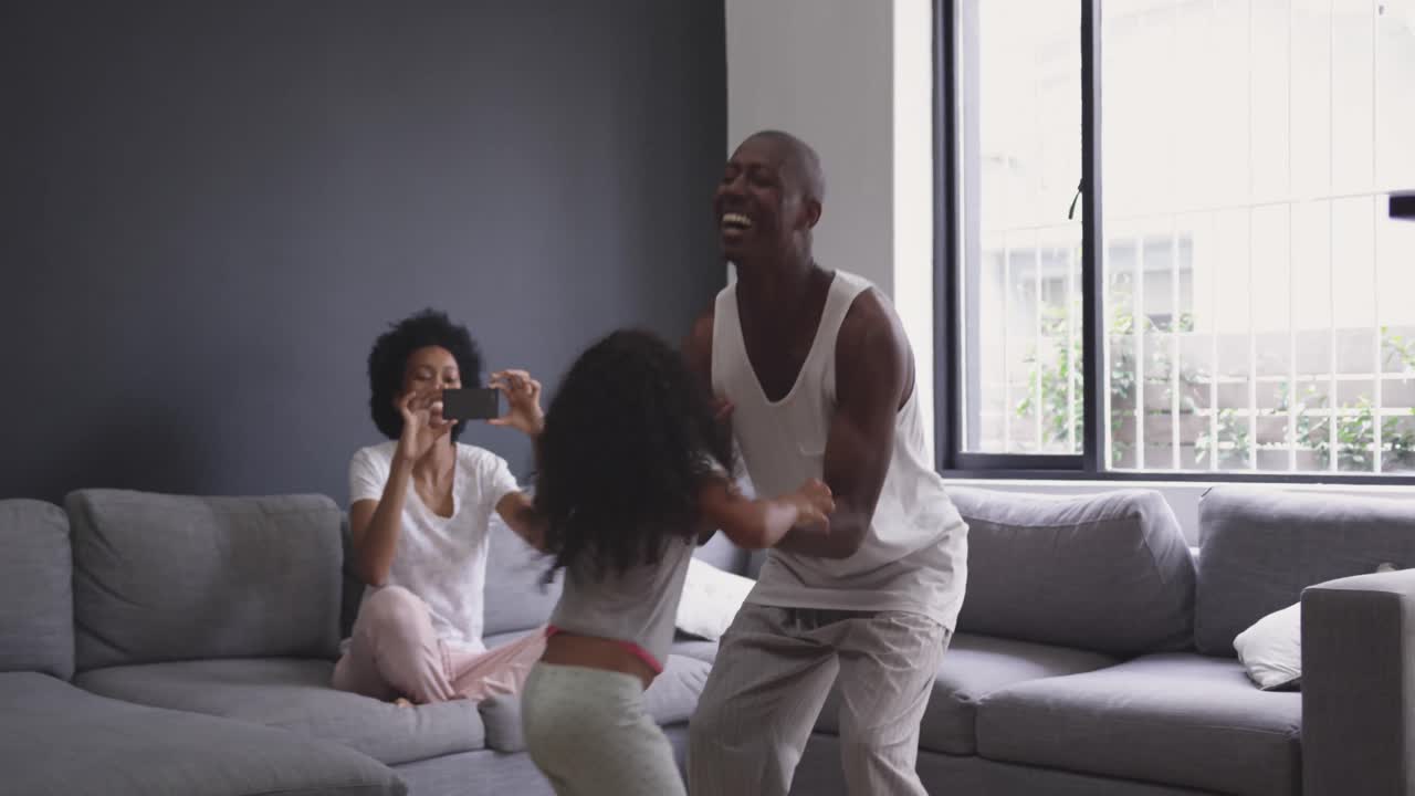 Family spending time at home together