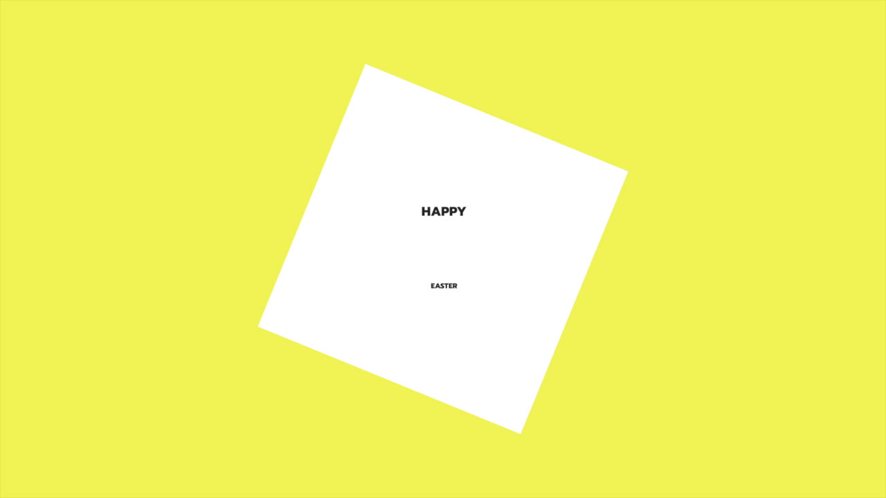 simple y alegre feliz pascua sobre un fondo amarillo