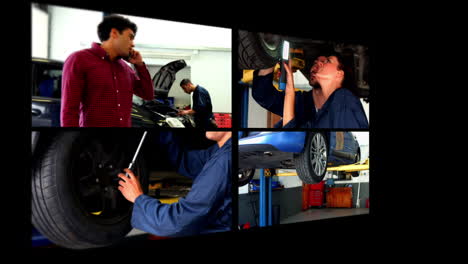collage of car mechanic