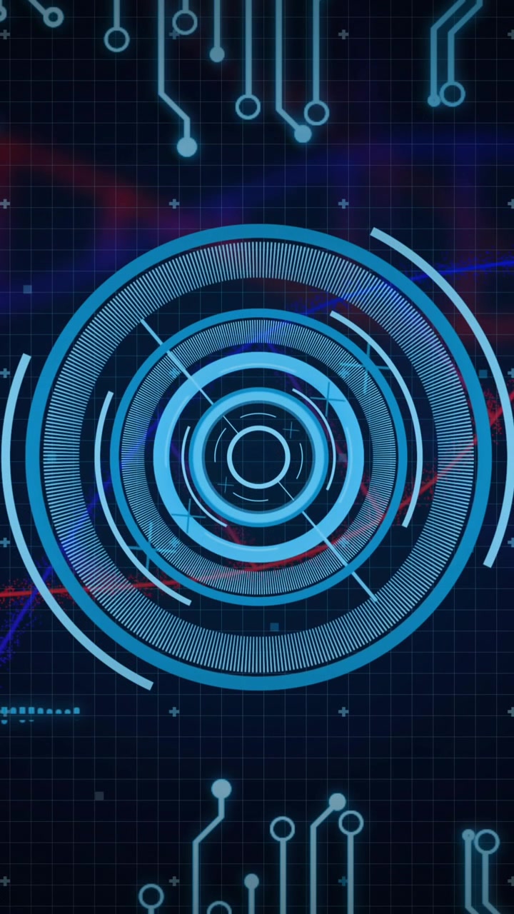 Animation of medical data processing over dark background