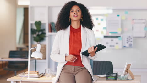 Professional-woman-working-on-tablet-device