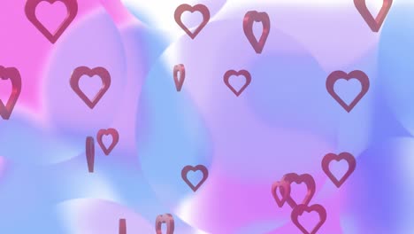 animation of red hearts over pastel background