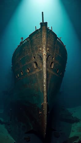 sunken shipwreck underwater