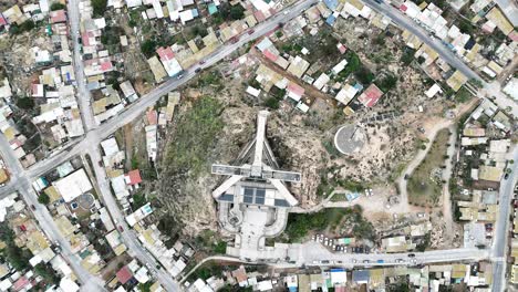 aerial view of a city with the templo votivo de maipú