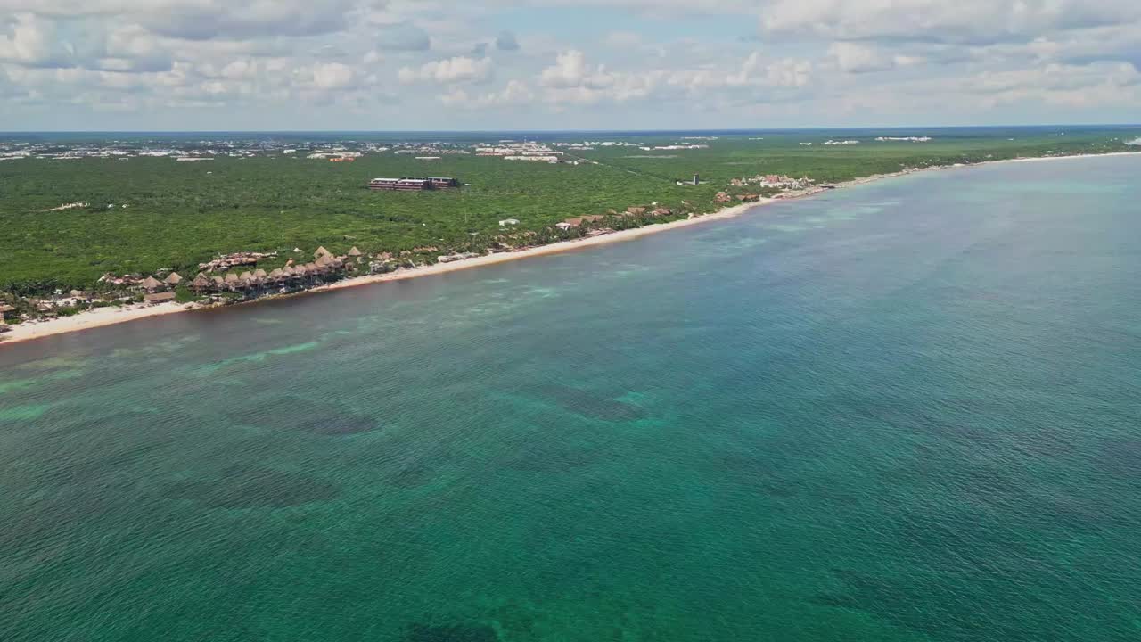 Mexican Coastline, Tropical Dense Greenery, Travel Resort, Aerial View
