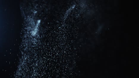 fondo negro de 4k de partículas, polvo y humo en movimiento
