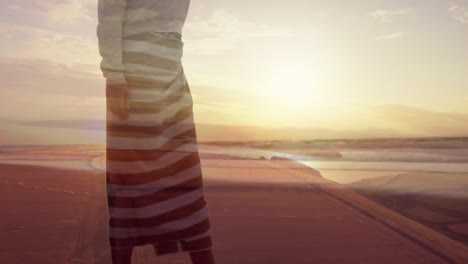 woman enjoying the sea breeze