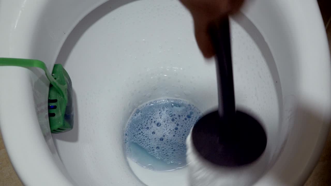 el baño. el agua en el inodoro.