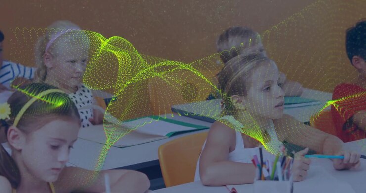 Diverse Group of Elementary Students Studying in Classroom