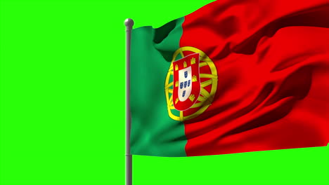 Portugal-national-flag-waving-on-flagpole