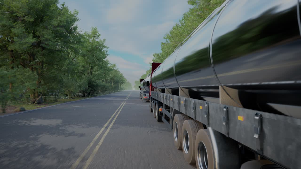 Tanker Trucks on a Highway