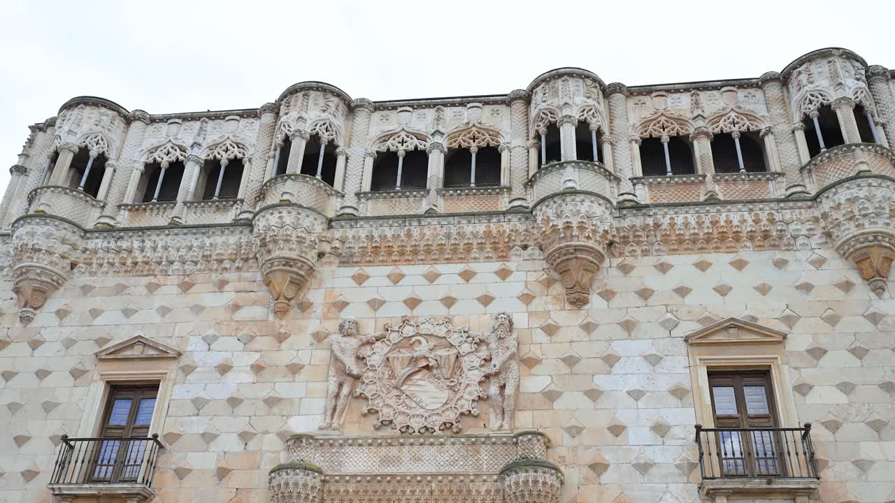 The Infantado Palace showcases stunning Renaissance architecture in Guadalajara, Spain. Its iconic diamond facade and ornate details embody Spanish history and cultural grandeur