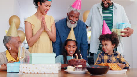 Birthday-cake,-blowing-candles