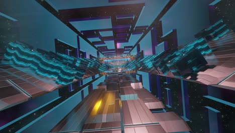 tecnología futurista túnel espacial, corredor de ciencia ficción tecnología futurista
