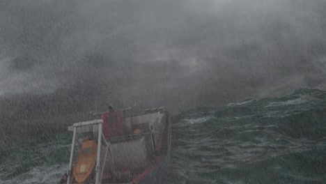 container ship in a storm