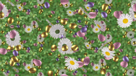 easter eggs daisy loop tile background swirling