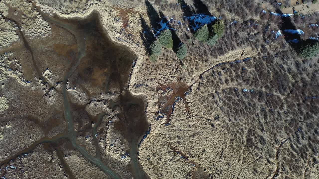 Mountain river with texture 4K Drone