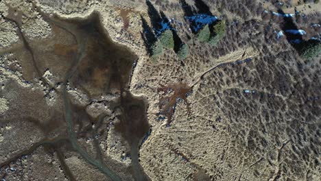 mountain river with texture 4k drone