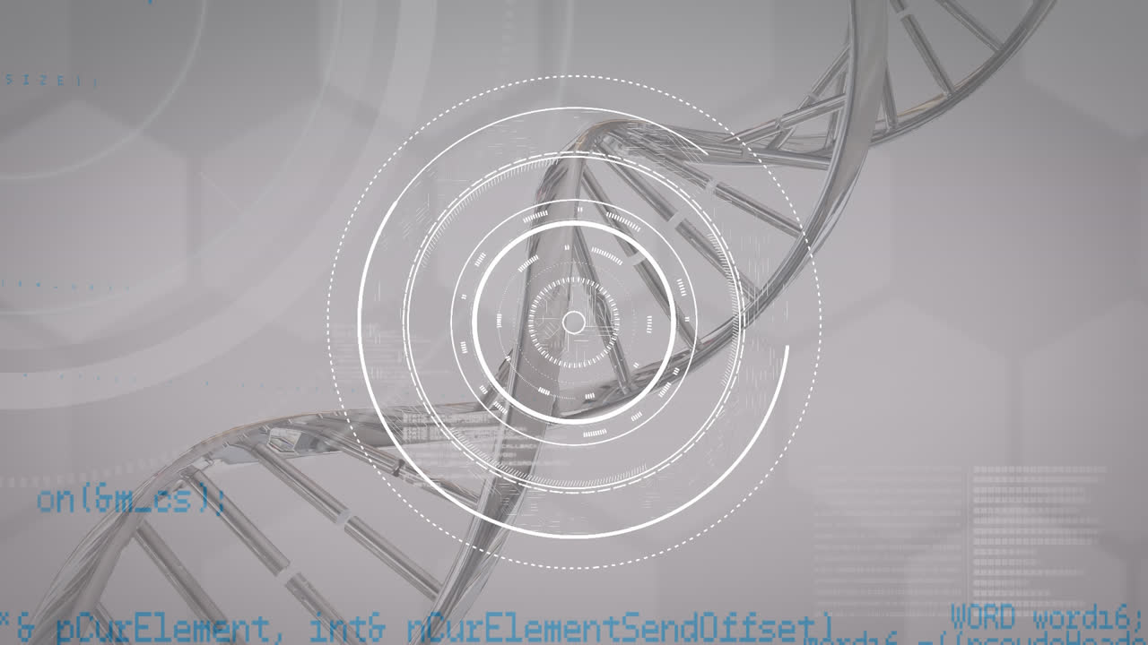 dna, 떠다니는 색 반지, 파란색 데이터, 회색